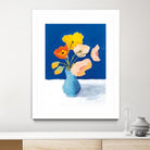 Poppies on Blue by Pamela Munger on GIANT ART - orange florals floral