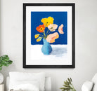 Poppies on Blue by Pamela Munger on GIANT ART - orange florals floral