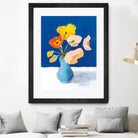 Poppies on Blue by Pamela Munger on GIANT ART - orange florals floral