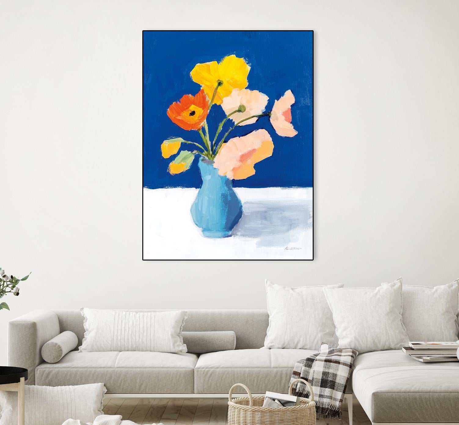 Poppies on Blue by Pamela Munger on GIANT ART - florals blue