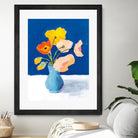 Poppies on Blue by Pamela Munger on GIANT ART - orange florals floral