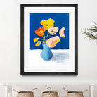 Poppies on Blue by Pamela Munger on GIANT ART - orange florals floral