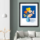 Poppies on Blue by Pamela Munger on GIANT ART - orange florals floral