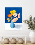 Poppies on Blue by Pamela Munger on GIANT ART - orange florals floral
