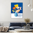 Poppies on Blue by Pamela Munger on GIANT ART - florals blue