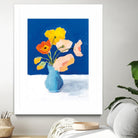 Poppies on Blue by Pamela Munger on GIANT ART - orange florals floral