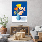 Poppies on Blue by Pamela Munger on GIANT ART - florals blue