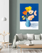 Poppies on Blue by Pamela Munger on GIANT ART - orange florals floral