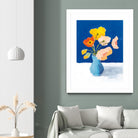 Poppies on Blue by Pamela Munger on GIANT ART - orange florals floral