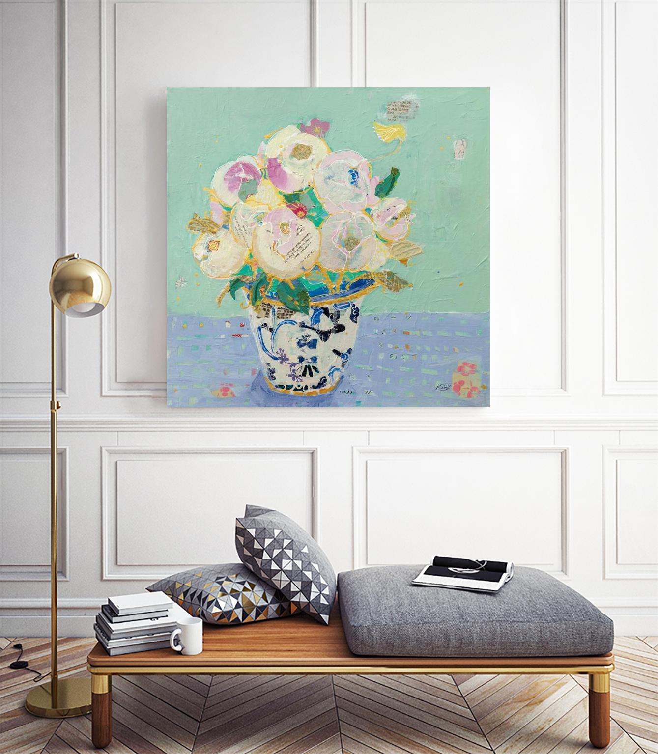 Kristens Peonies by Kellie Day on GIANT ART - pink florals floral