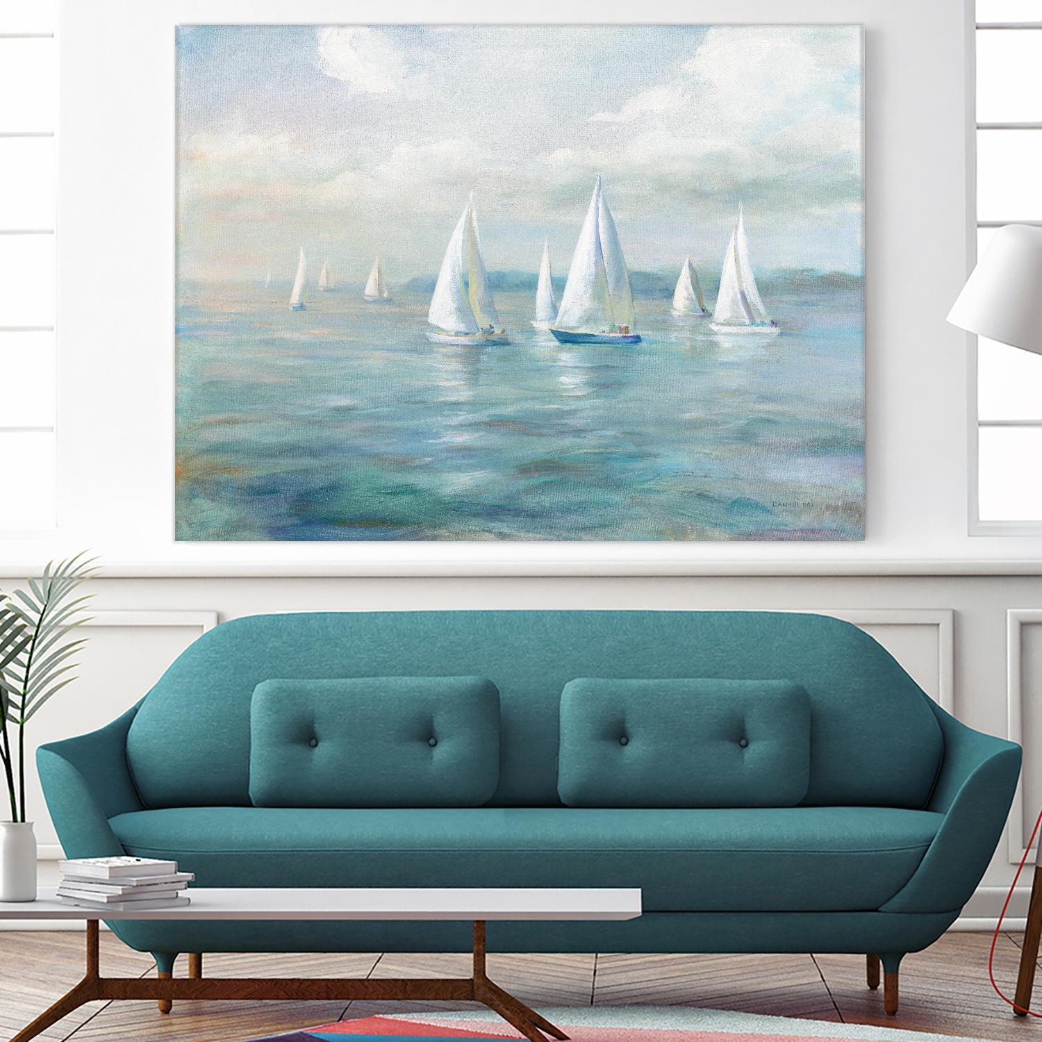 Setting Sail by Danhui Nai on GIANT ART - coastal & nautical blue