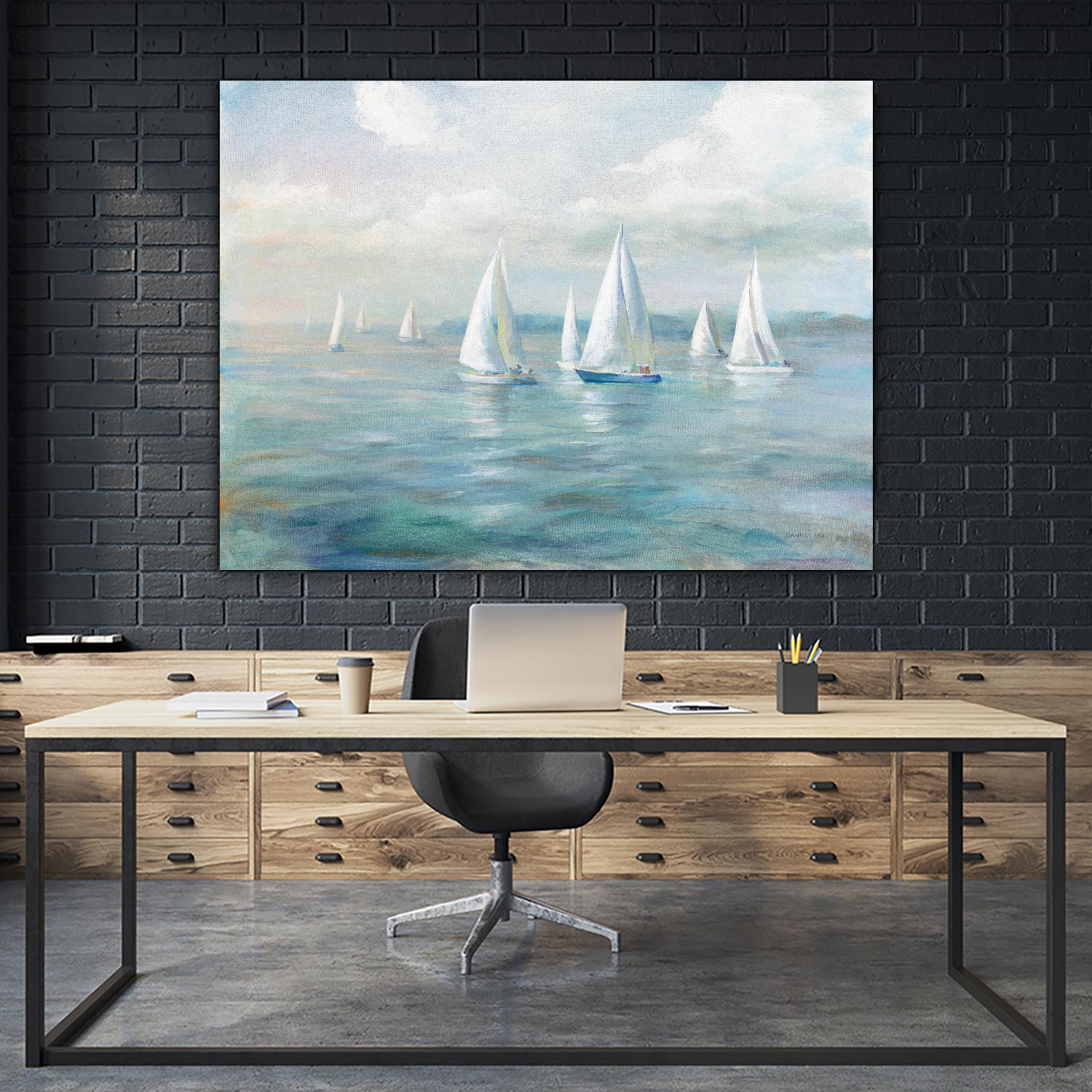 Setting Sail by Danhui Nai on GIANT ART - coastal & nautical blue