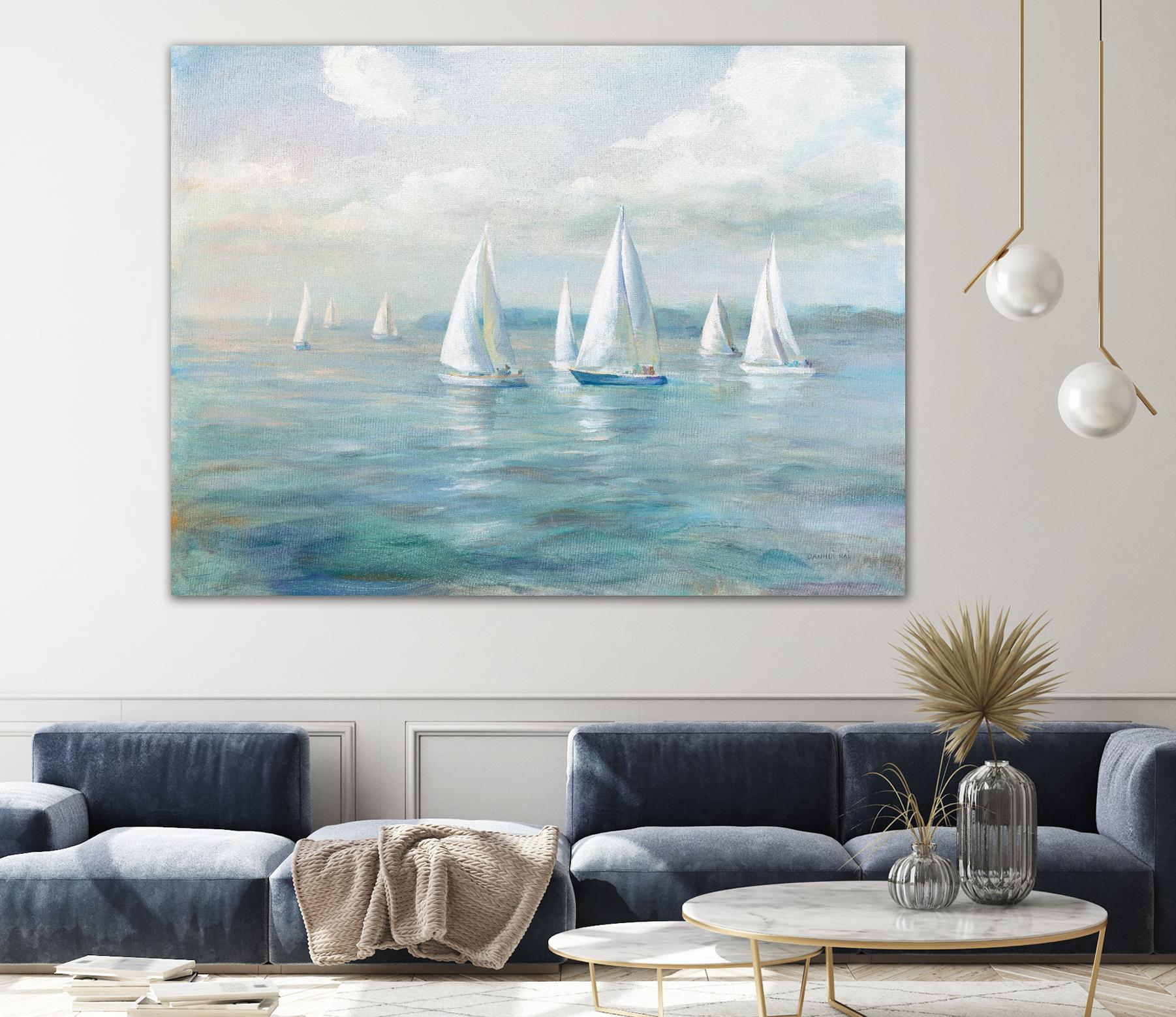 Setting Sail by Danhui Nai on GIANT ART - coastal & nautical blue