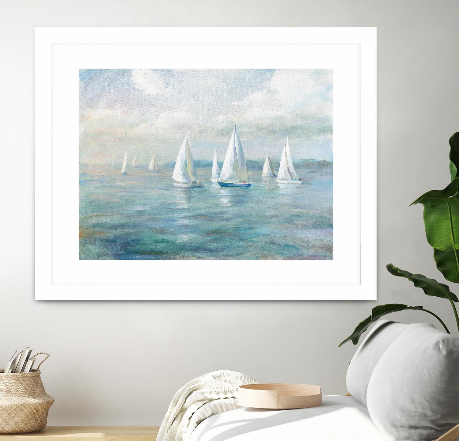 Setting Sail by Danhui Nai on GIANT ART - blue coastal & nautical sails