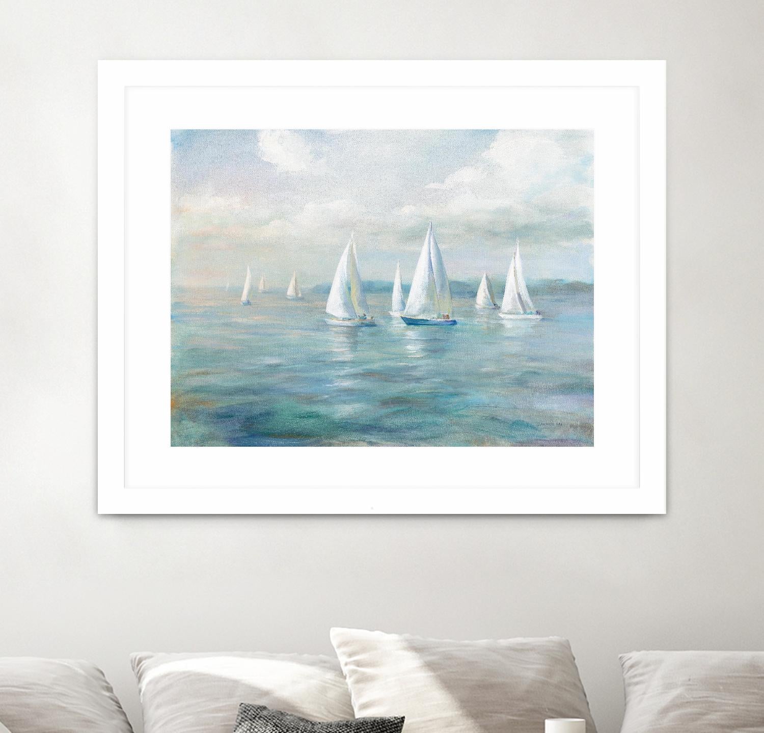 Setting Sail by Danhui Nai on GIANT ART - blue coastal & nautical sails