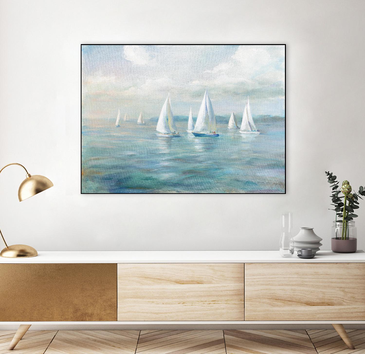 Setting Sail by Danhui Nai on GIANT ART - coastal & nautical blue
