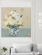 Kristens Peonies Neutral by Kellie Day on GIANT ART - florals aqua