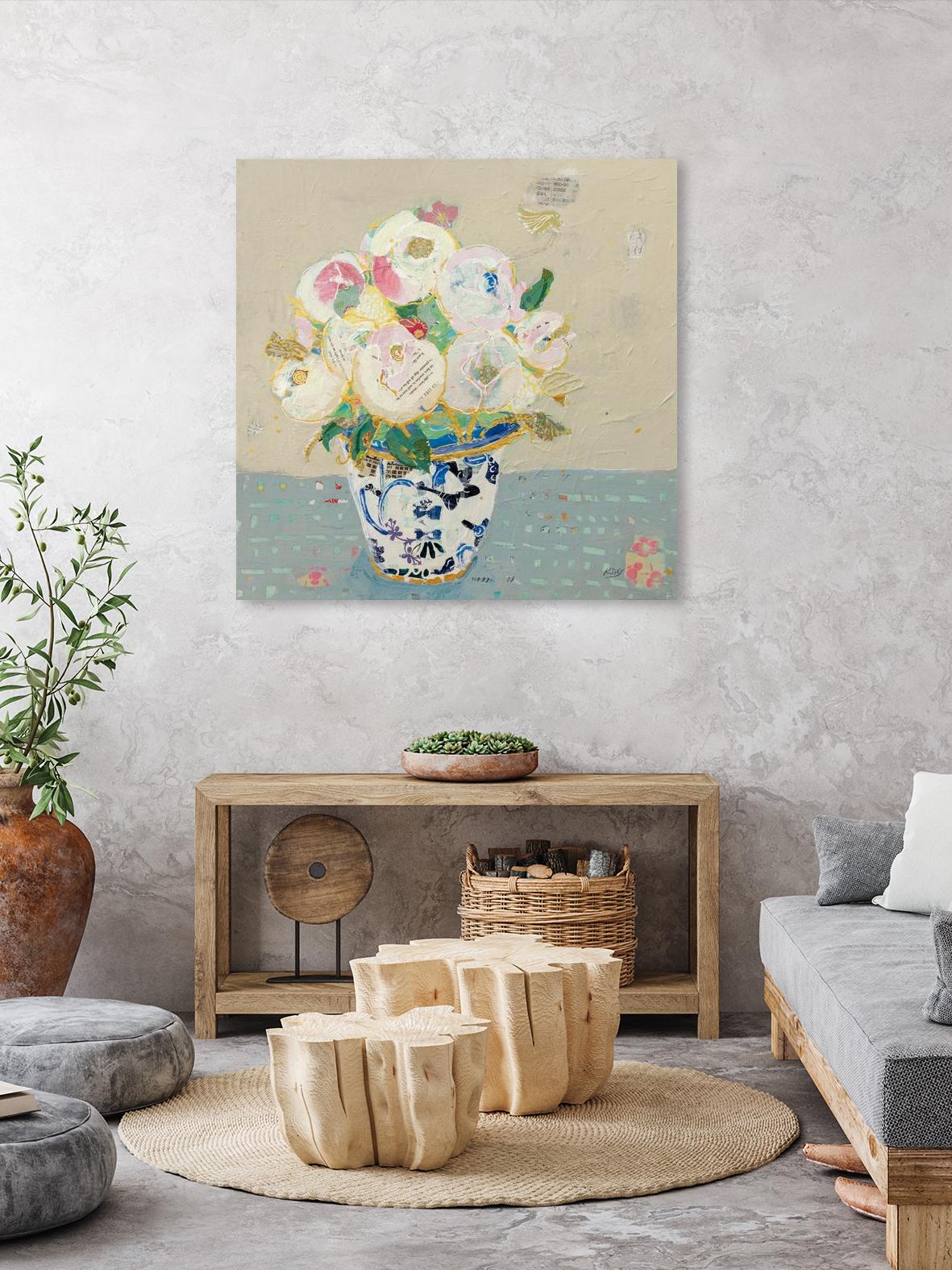 Kristens Peonies Neutral by Kellie Day on GIANT ART - beige flowers floral