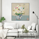 Kristens Peonies Neutral by Kellie Day on GIANT ART - florals aqua