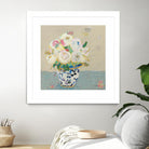 Kristens Peonies Neutral by Kellie Day on GIANT ART - florals aqua