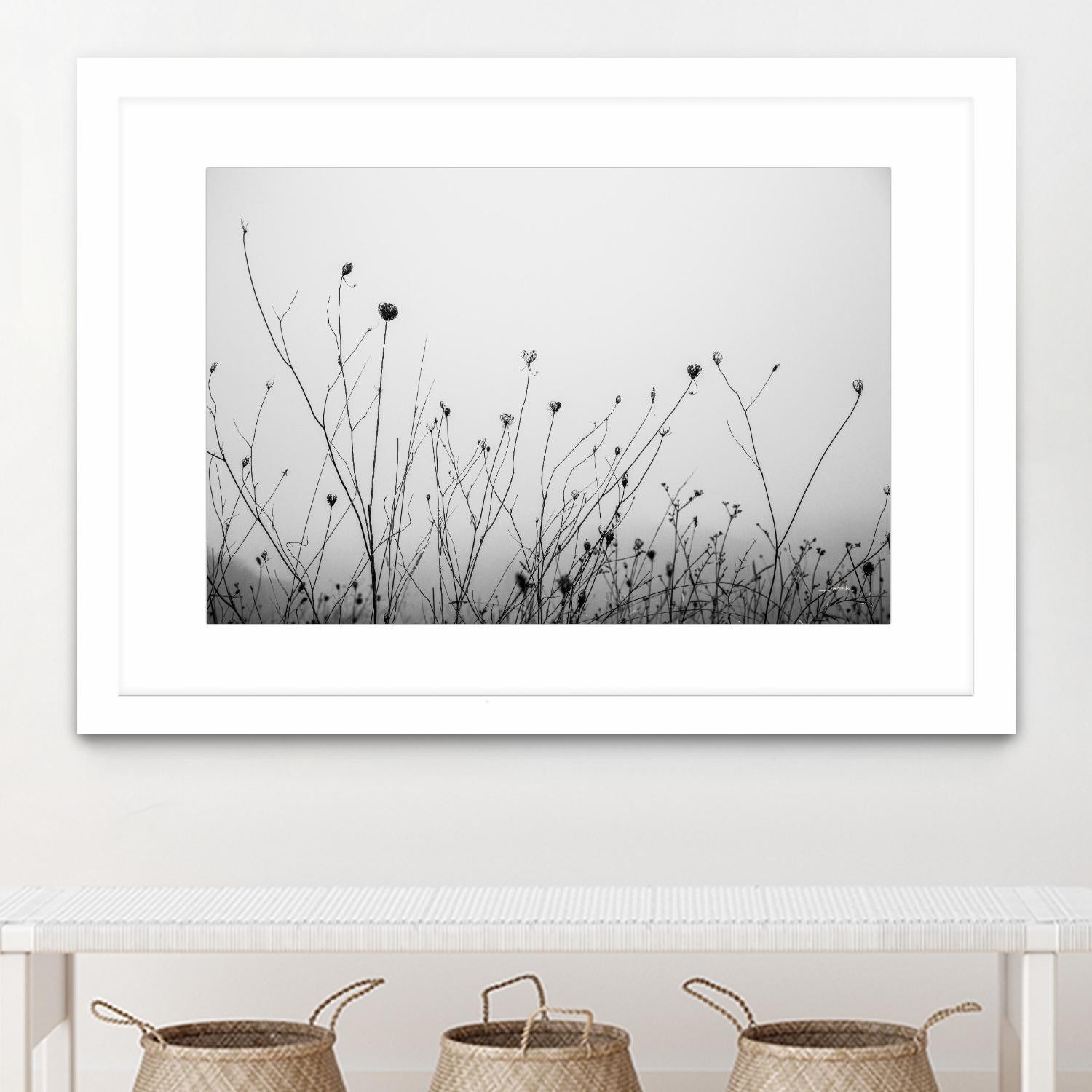 Autumn Grasses by Aledanda on GIANT ART - black & white flowers stems