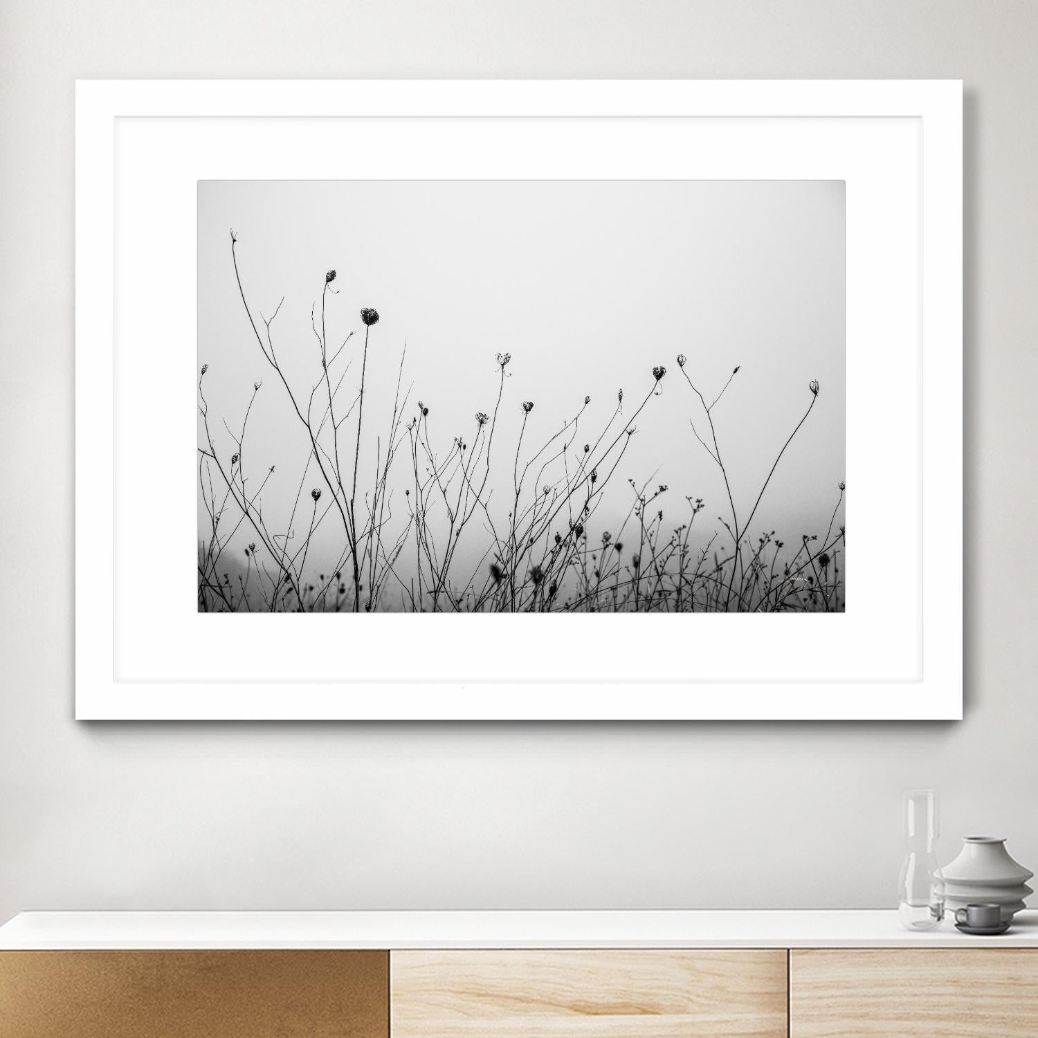Autumn Grasses by Aledanda on GIANT ART - black & white flowers stems