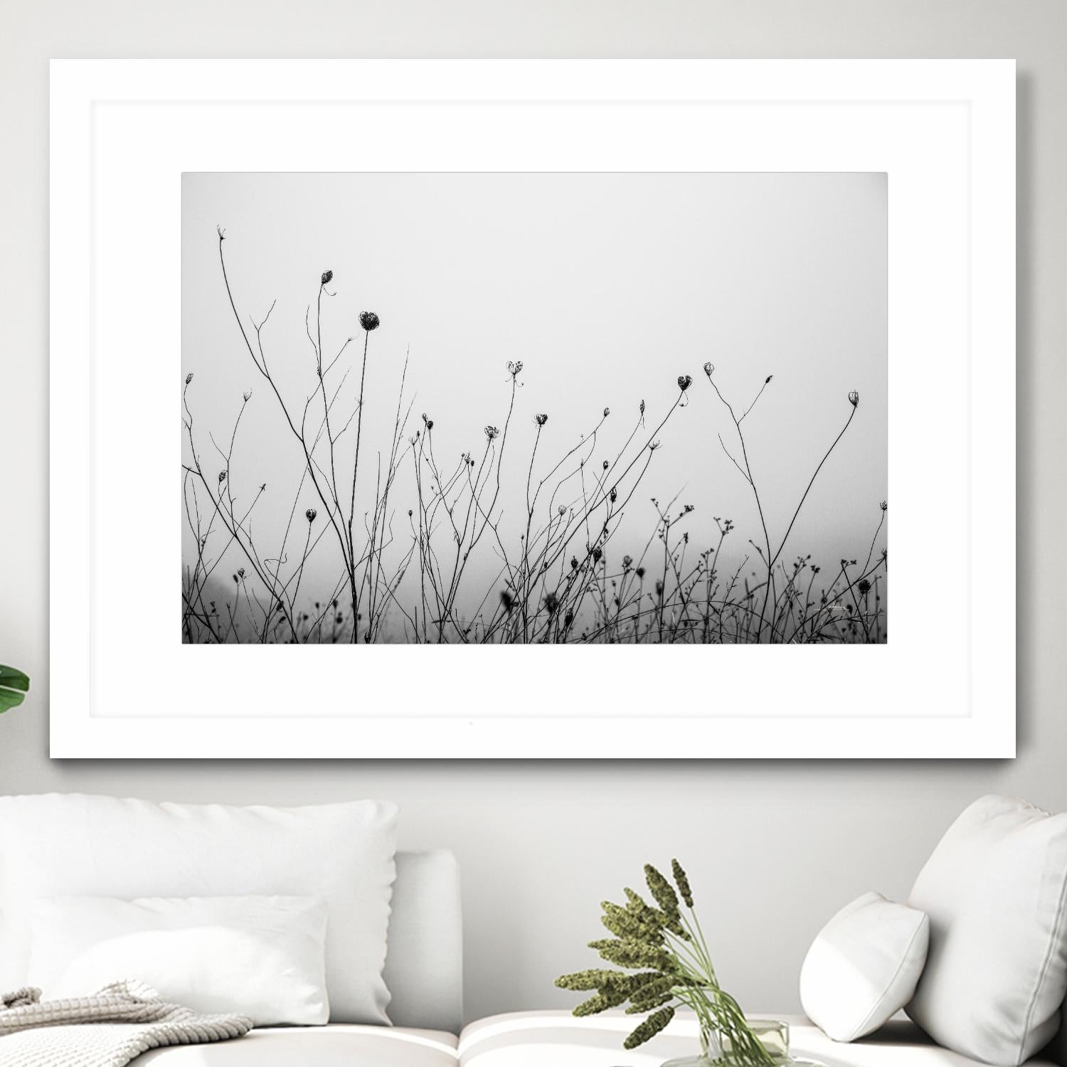 Autumn Grasses by Aledanda on GIANT ART - black & white flowers stems