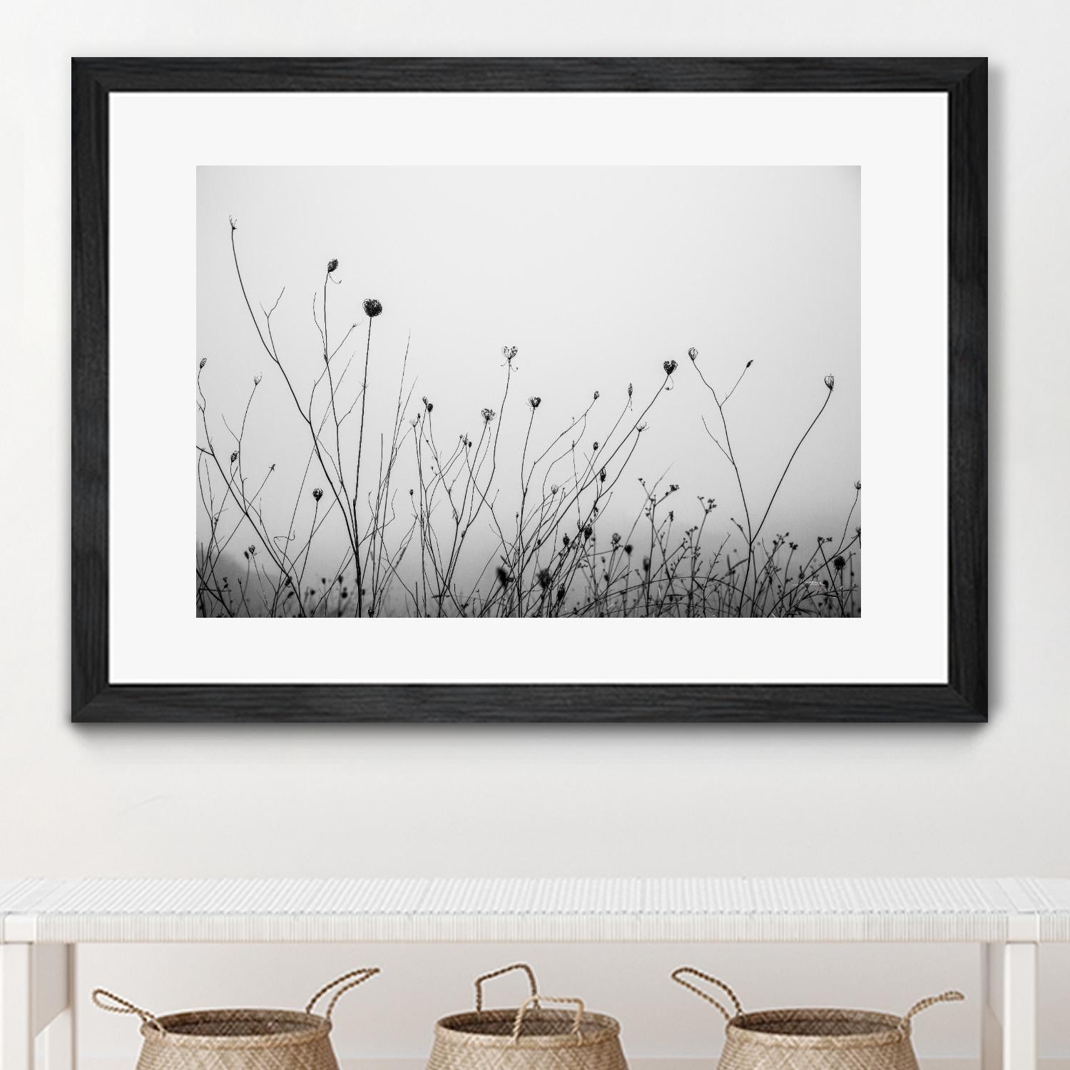 Autumn Grasses by Aledanda on GIANT ART - black & white flowers stems