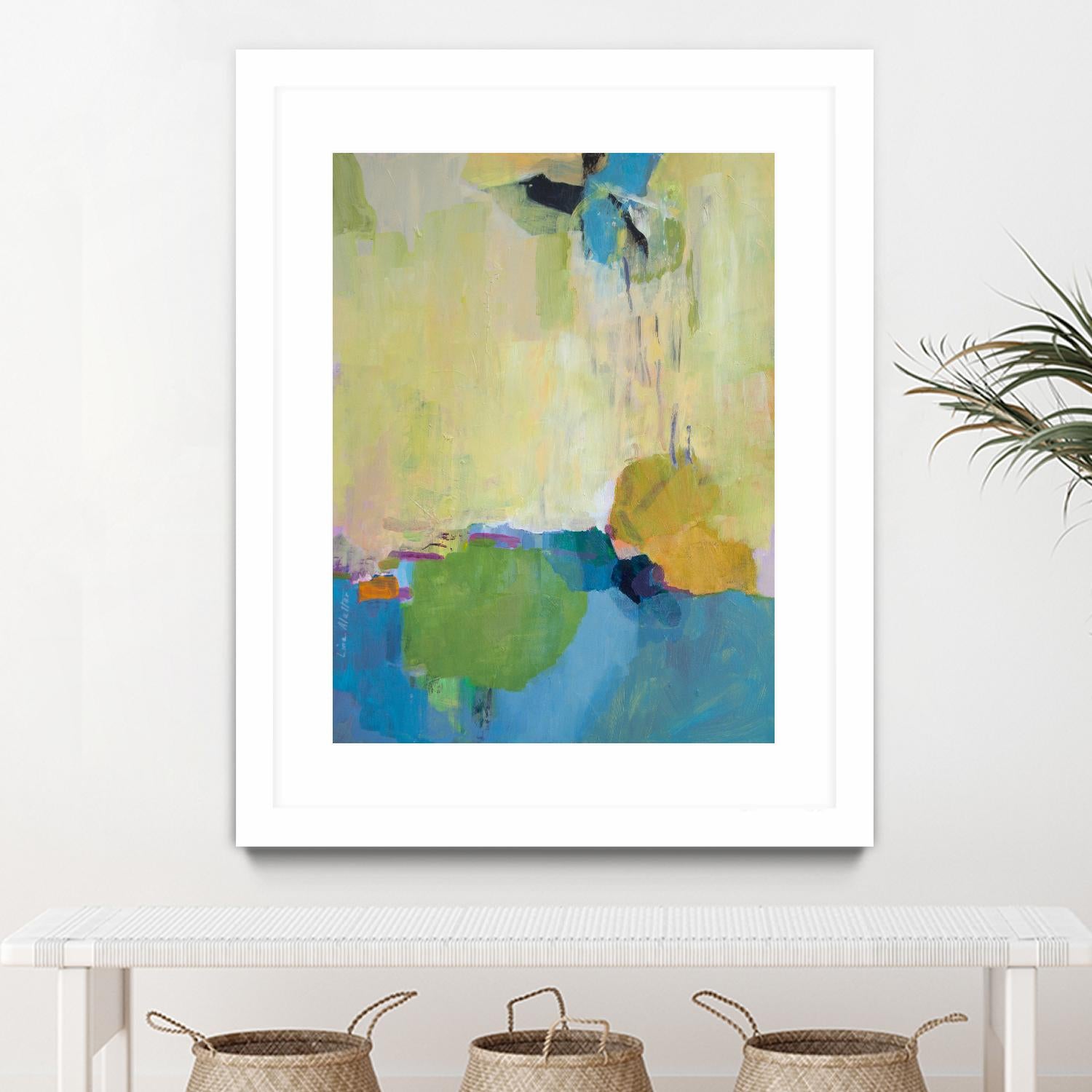 The Promise of Something by Lina Alattar on GIANT ART - blue,yellow abstracts, contemporary