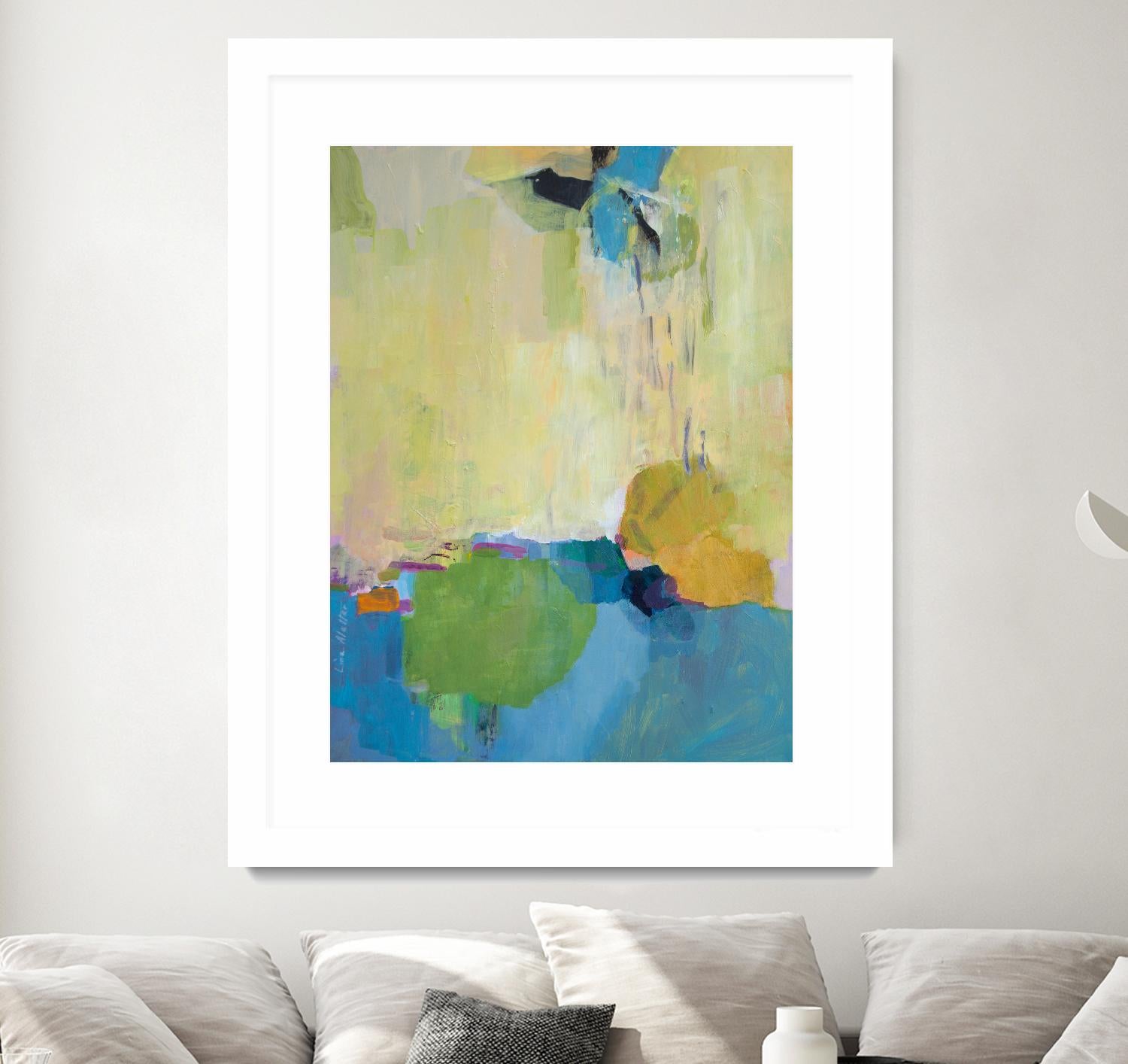 The Promise of Something by Lina Alattar on GIANT ART - blue,yellow abstracts, contemporary