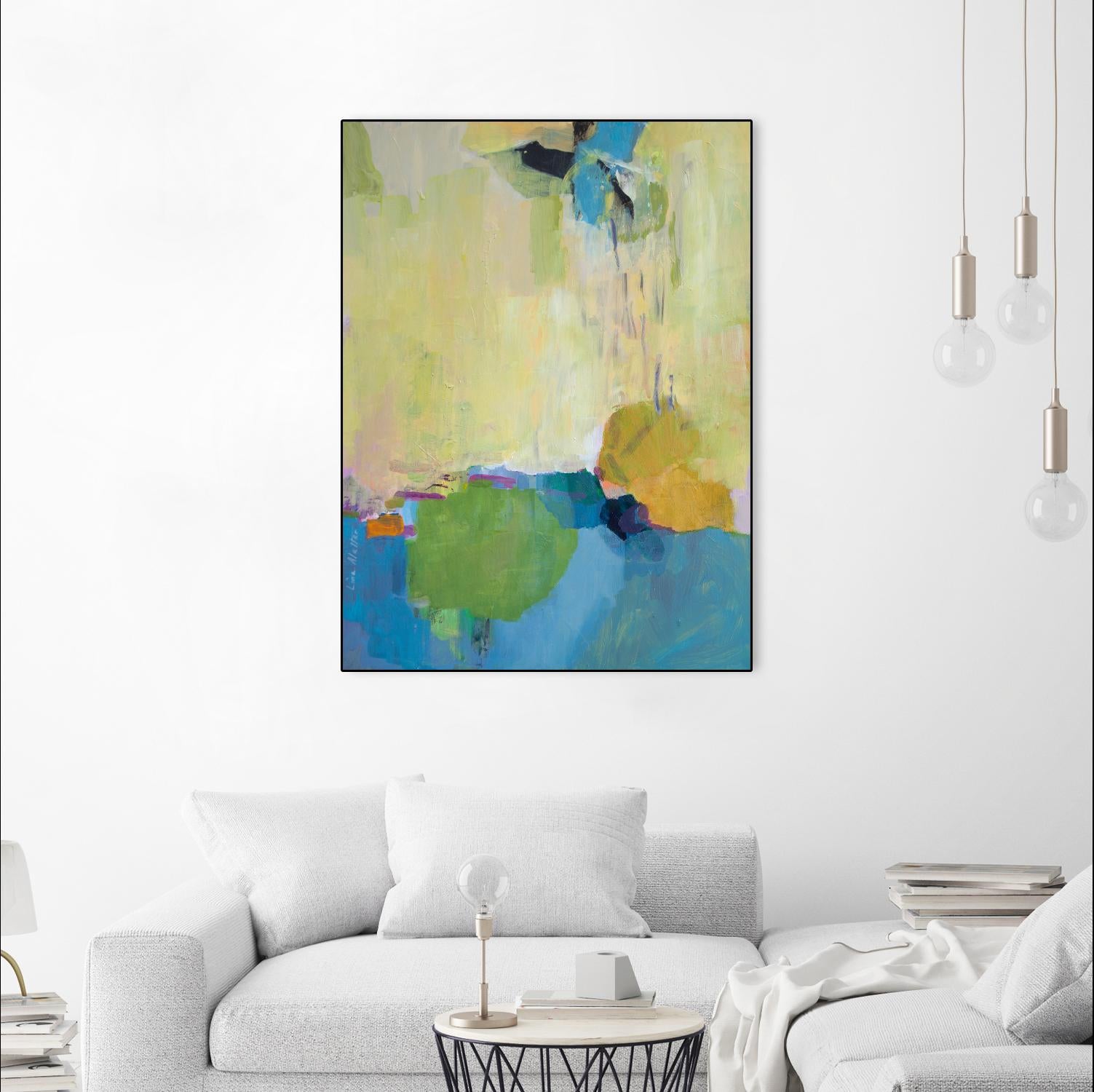 The Promise of Something by Lina Alattar on GIANT ART - blue,yellow abstracts, contemporary