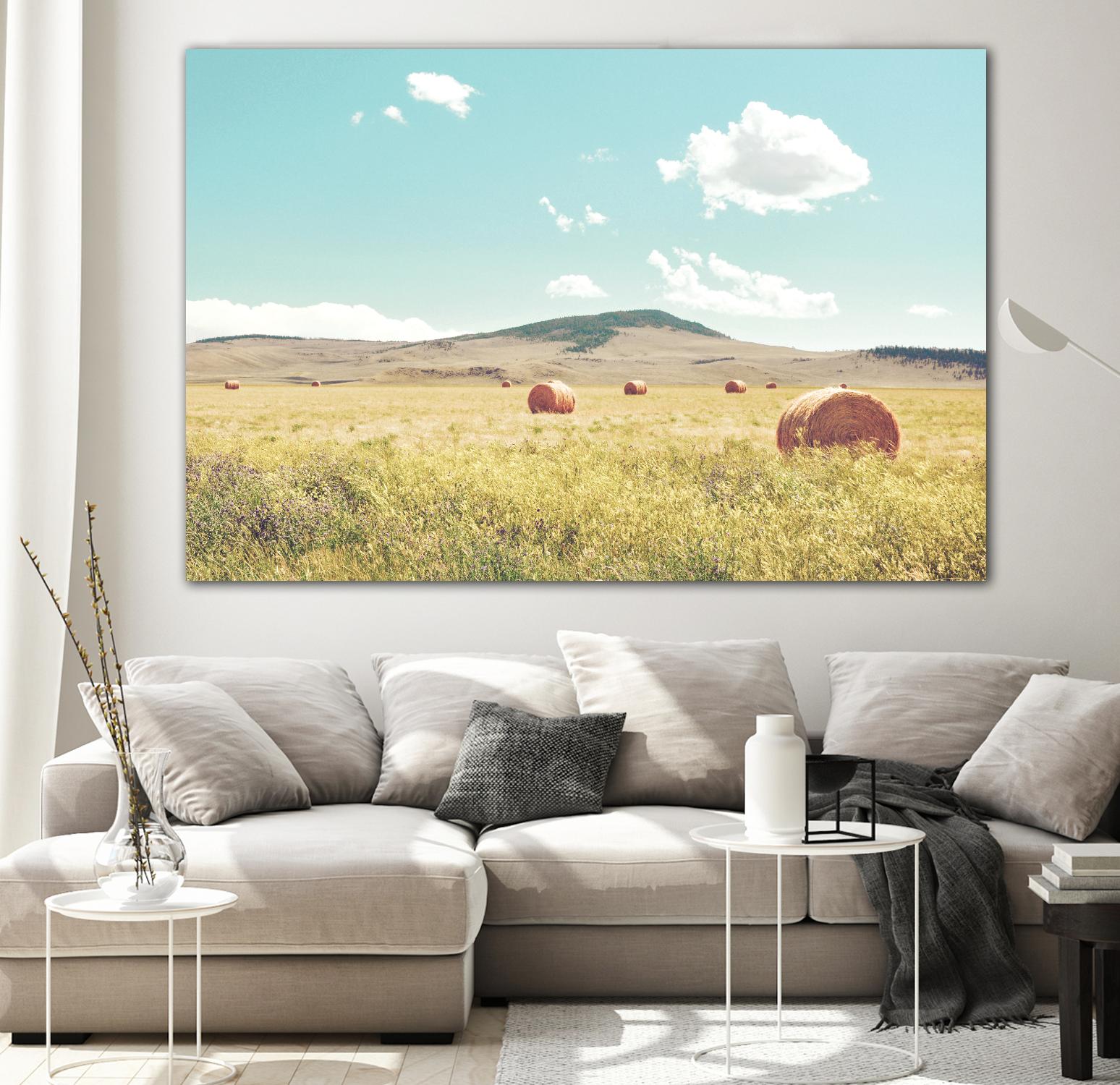 A Day in the Fields by Annie Bailey Art on GIANT ART - blue,green landscapes, photography, clouds, farms, hills