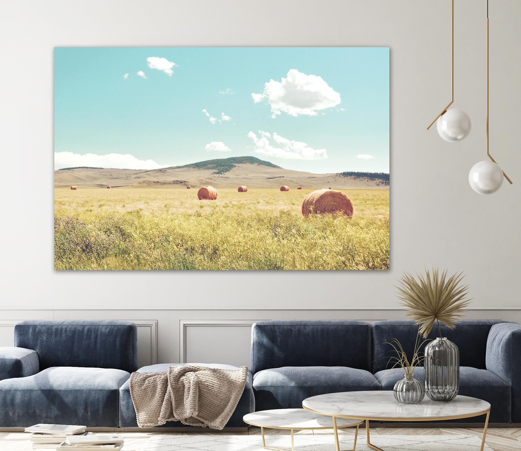 A Day in the Fields by Annie Bailey Art on GIANT ART - blue,green landscapes, photography, clouds, farms, hills