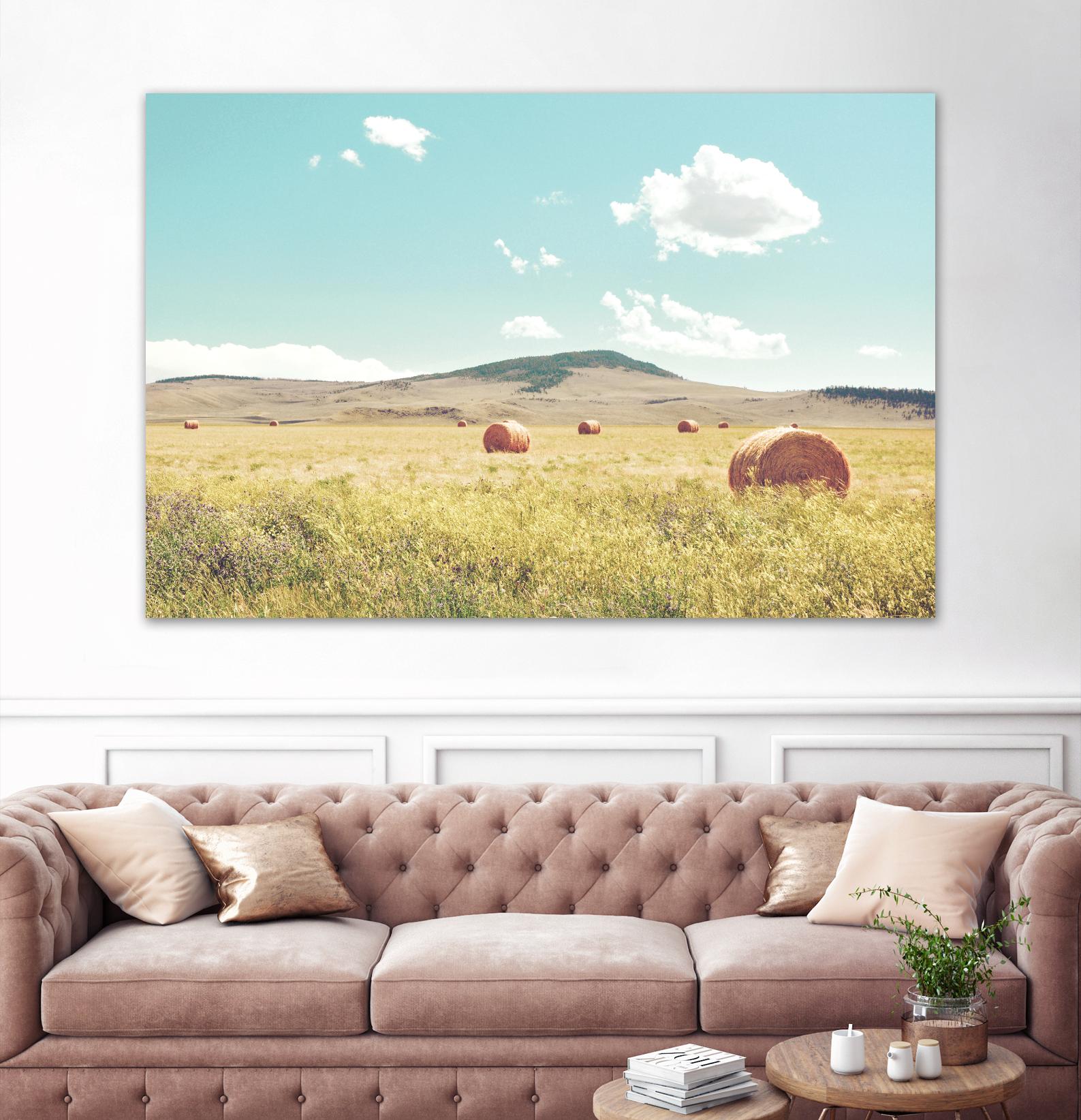 A Day in the Fields by Annie Bailey Art on GIANT ART - blue,green landscapes, photography, clouds, farms, hills