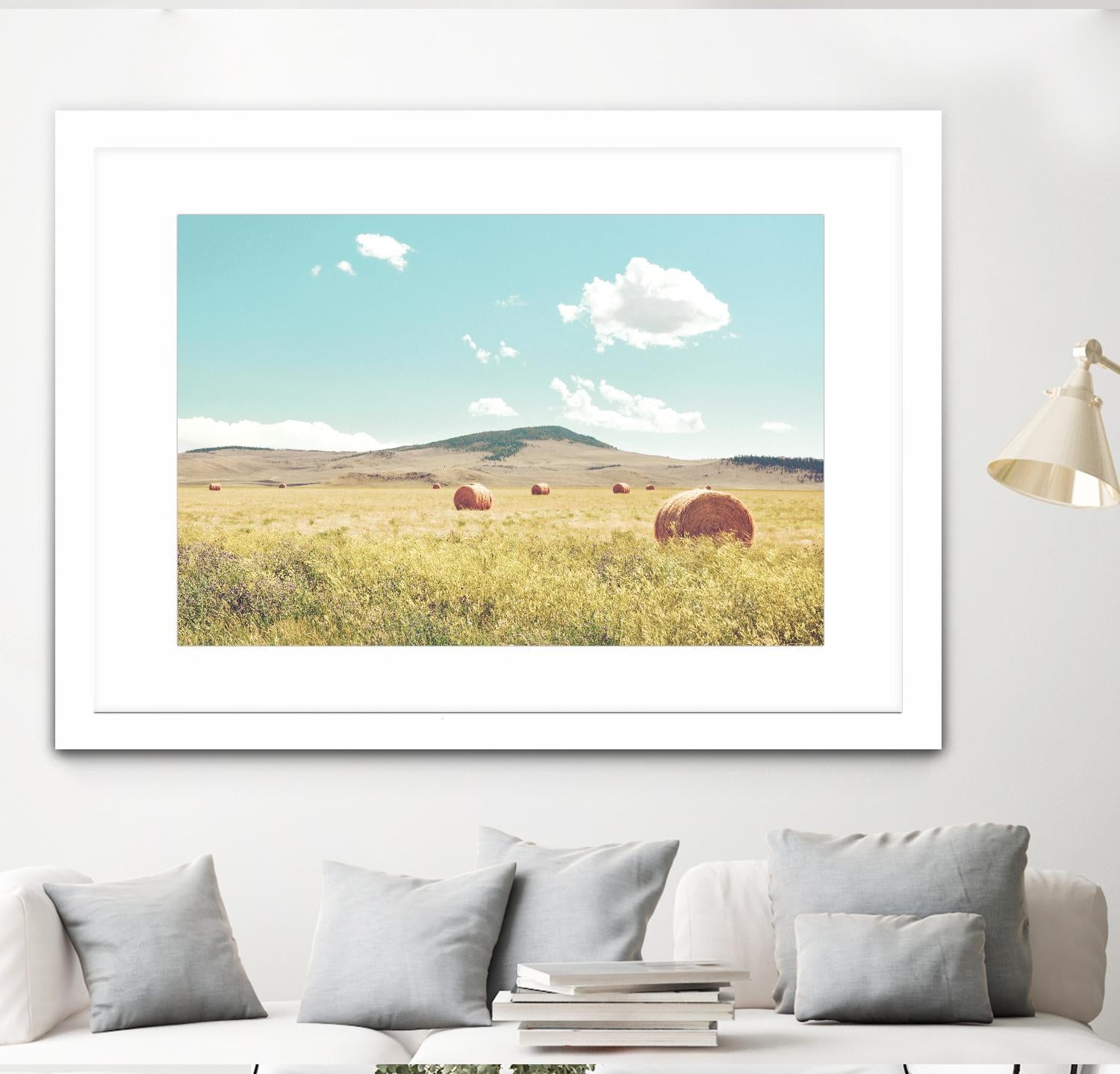 A Day in the Fields by Annie Bailey Art on GIANT ART - blue,green landscapes, photography, clouds, farms, hills