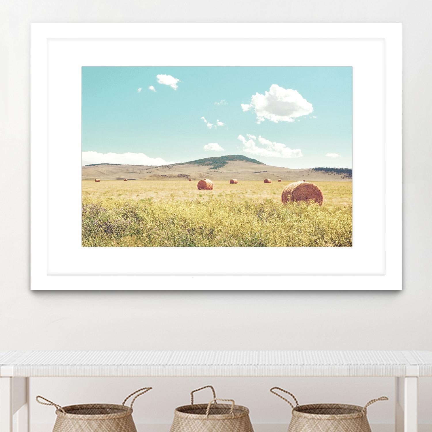 A Day in the Fields by Annie Bailey Art on GIANT ART - blue,green landscapes, photography, clouds, farms, hills