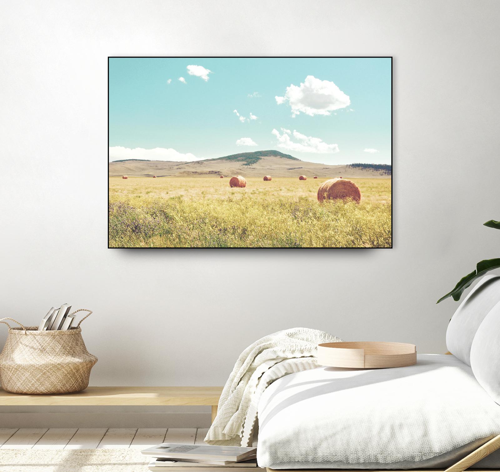 A Day in the Fields by Annie Bailey Art on GIANT ART - blue,green landscapes, photography, clouds, farms, hills