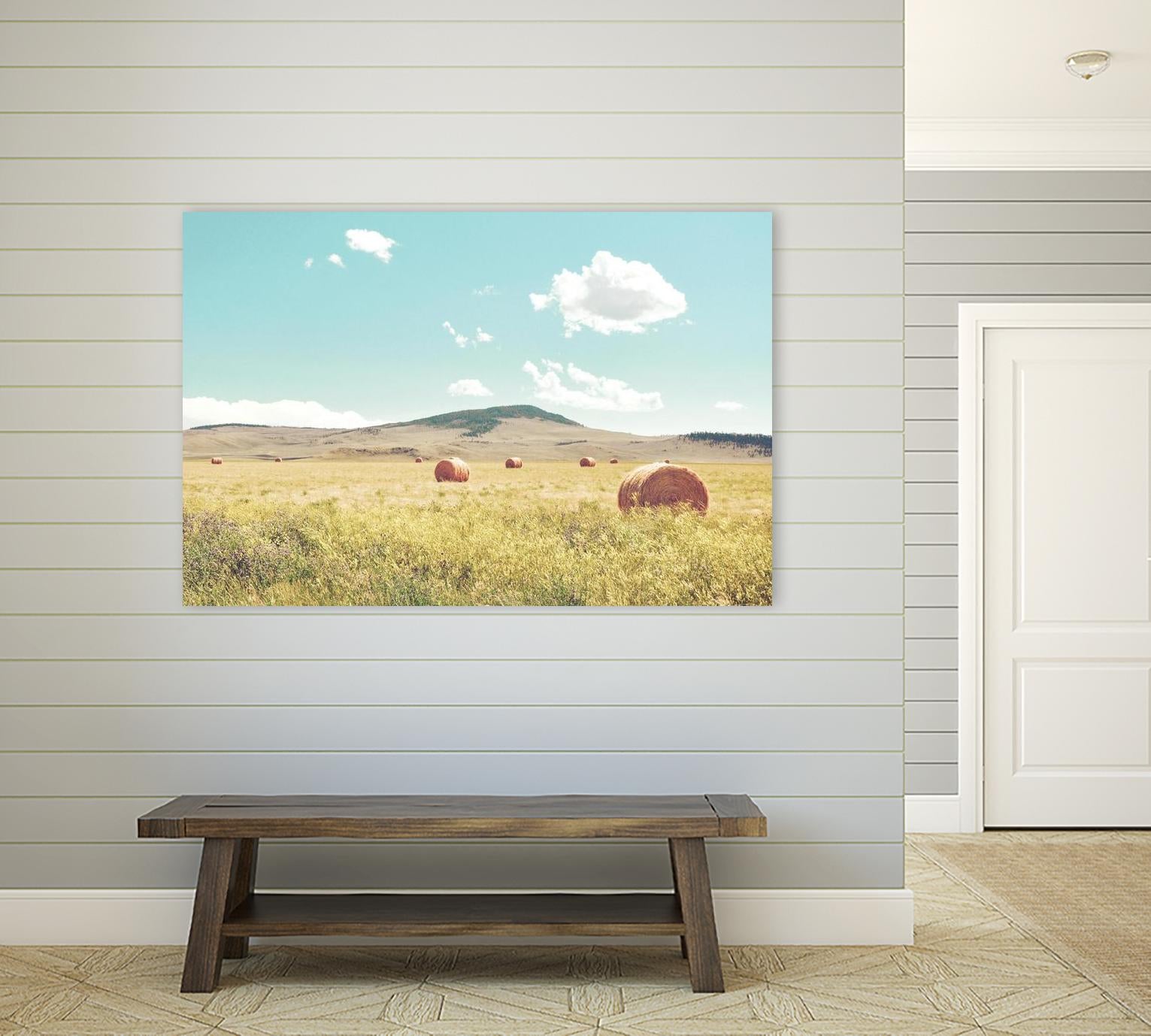 A Day in the Fields by Annie Bailey Art on GIANT ART - blue,green landscapes, photography, clouds, farms, hills