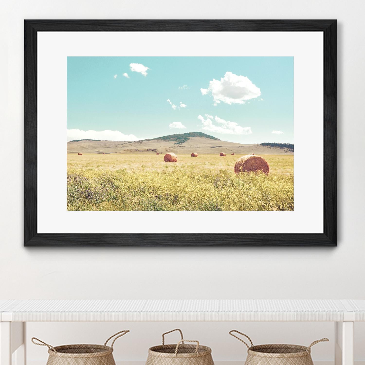 A Day in the Fields by Annie Bailey Art on GIANT ART - blue,green landscapes, photography, clouds, farms, hills