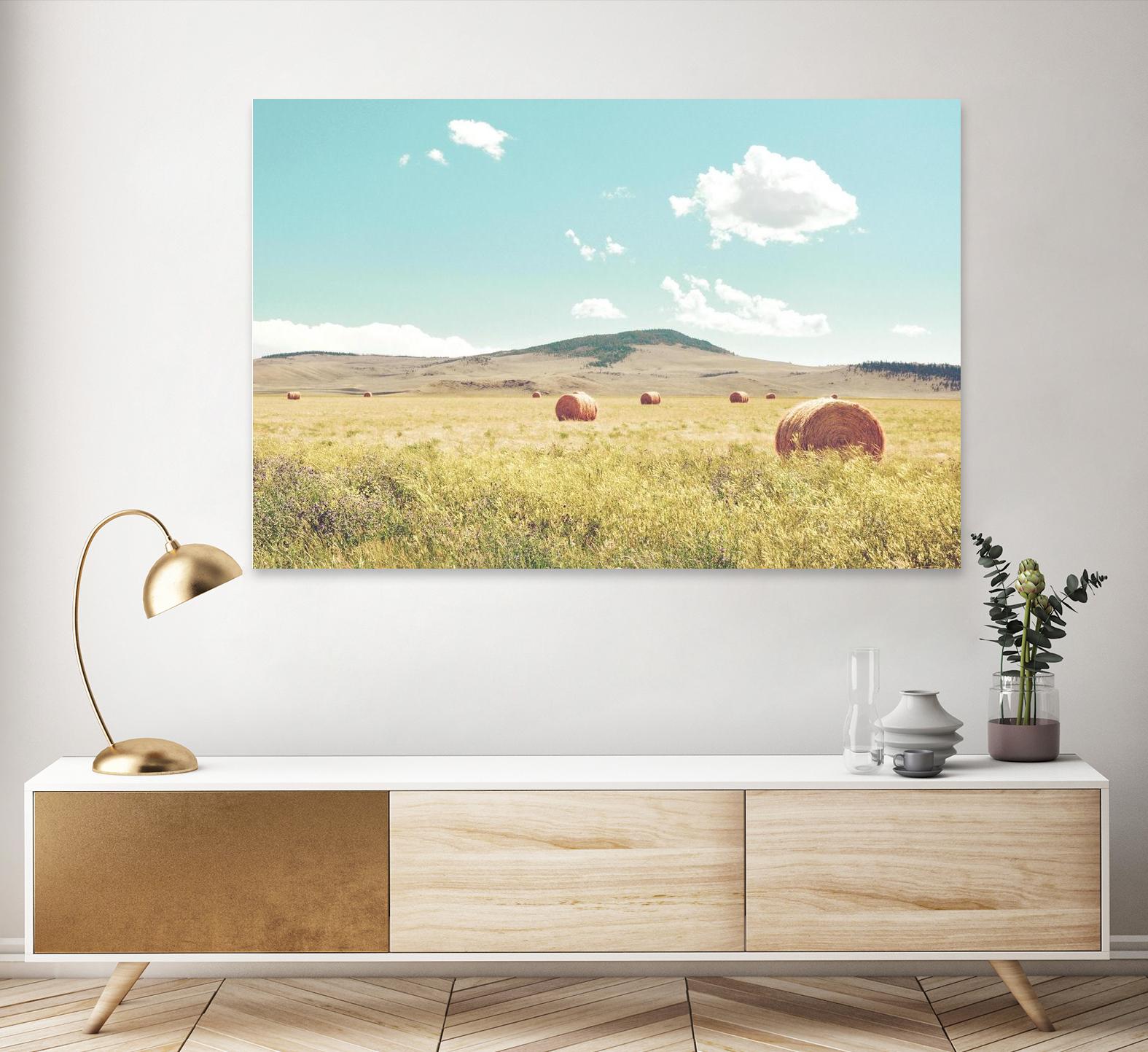 A Day in the Fields by Annie Bailey Art on GIANT ART - blue,green landscapes, photography, clouds, farms, hills