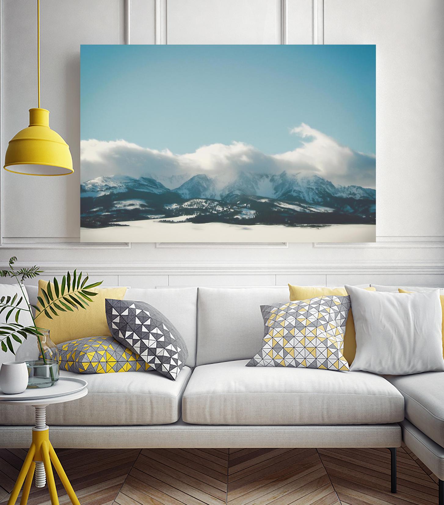 Bridger Mountain Cloud Cover by Annie Bailey Art on GIANT ART - white,blue landscapes, photography, mountains, snow, winter, hills