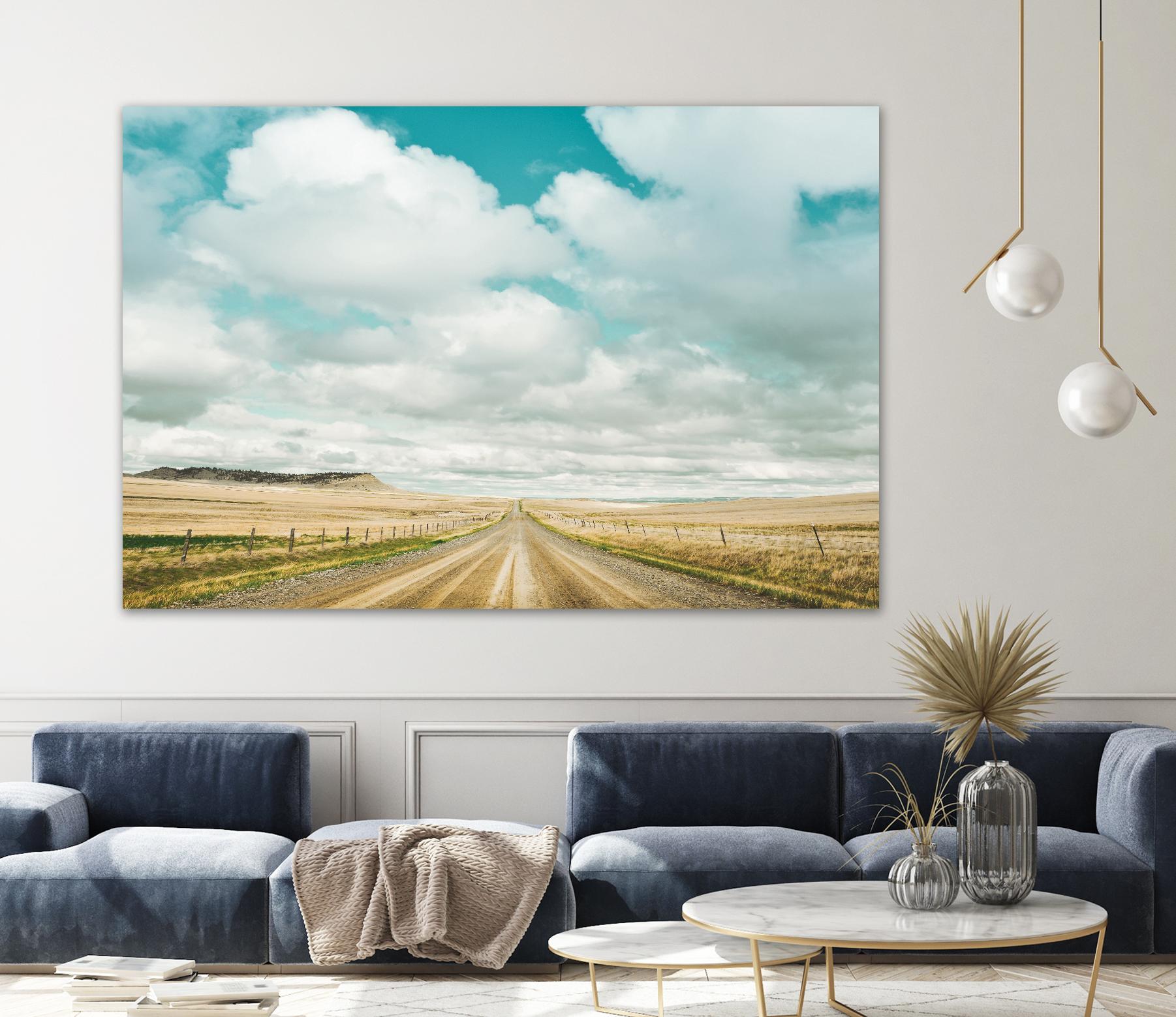 Dirt Road Travels by Annie Bailey Art on GIANT ART - white,blue landscapes, photography