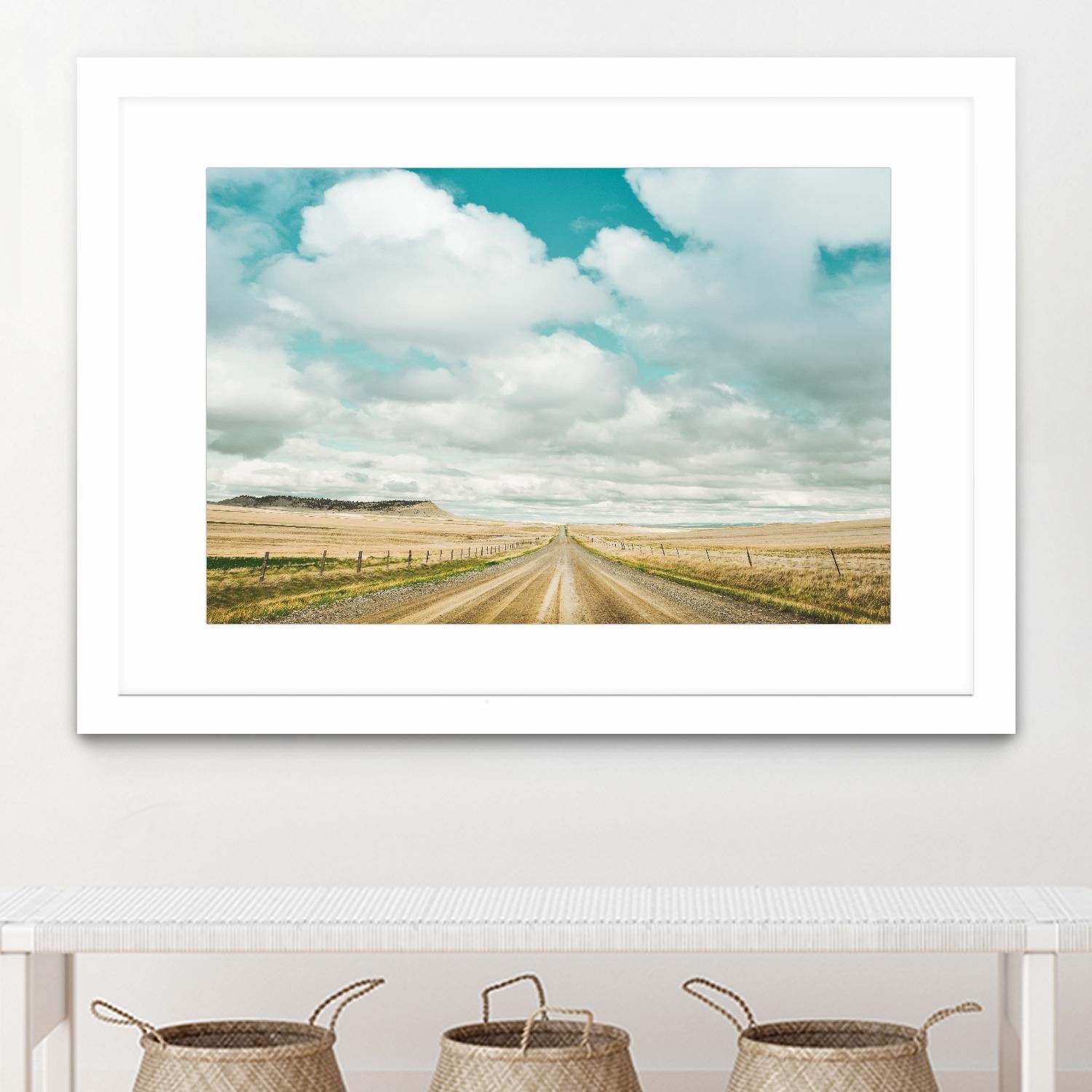 Dirt Road Travels by Annie Bailey Art on GIANT ART - white,blue landscapes, photography
