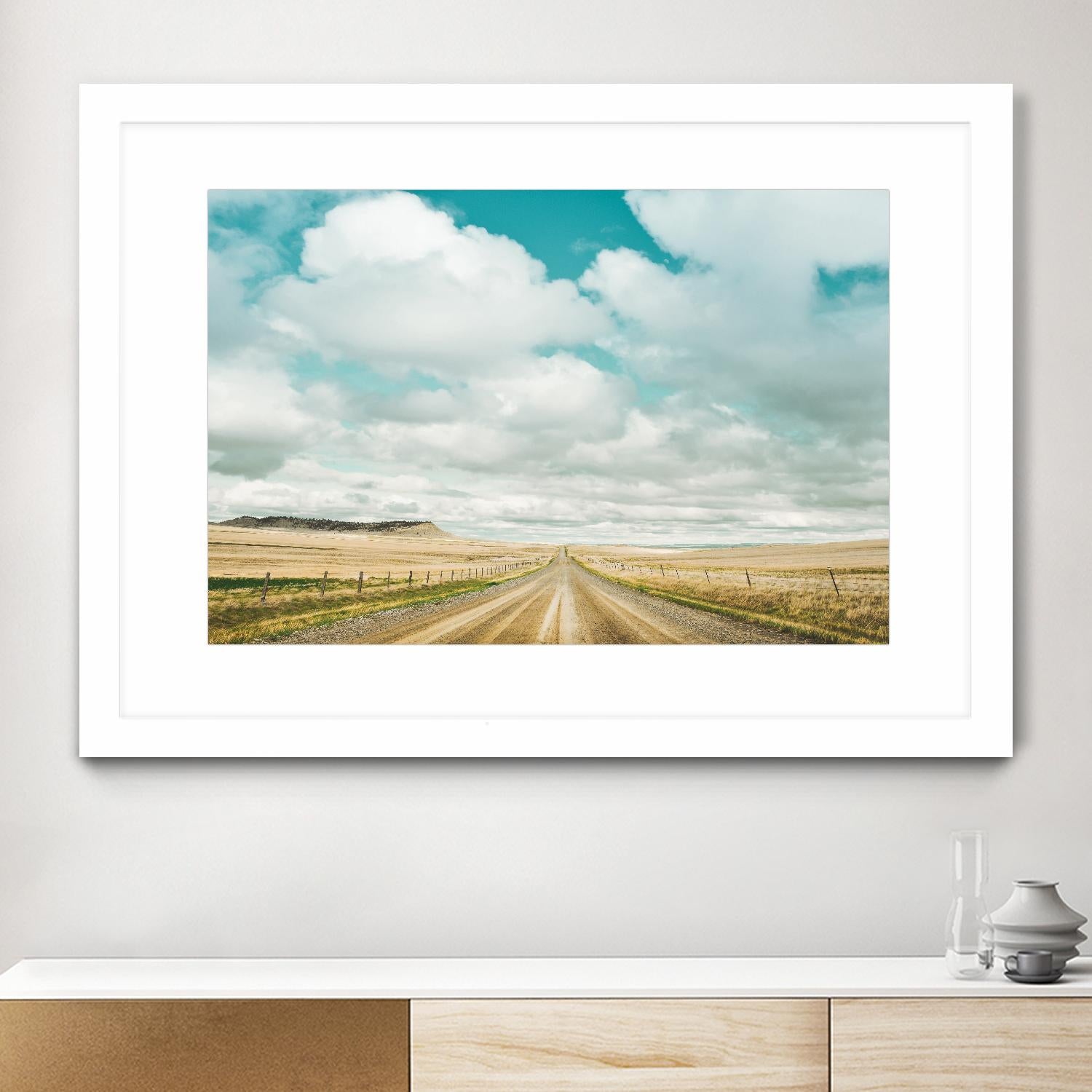 Dirt Road Travels by Annie Bailey Art on GIANT ART - white,blue landscapes, photography