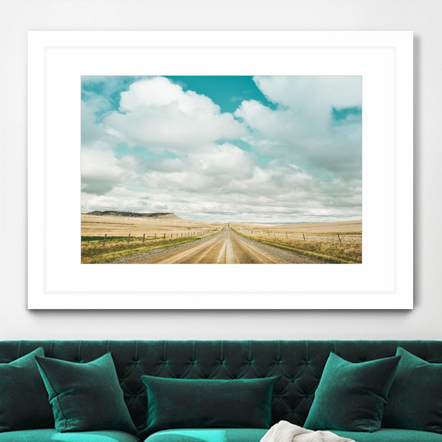 Dirt Road Travels by Annie Bailey Art on GIANT ART - white,blue landscapes, photography