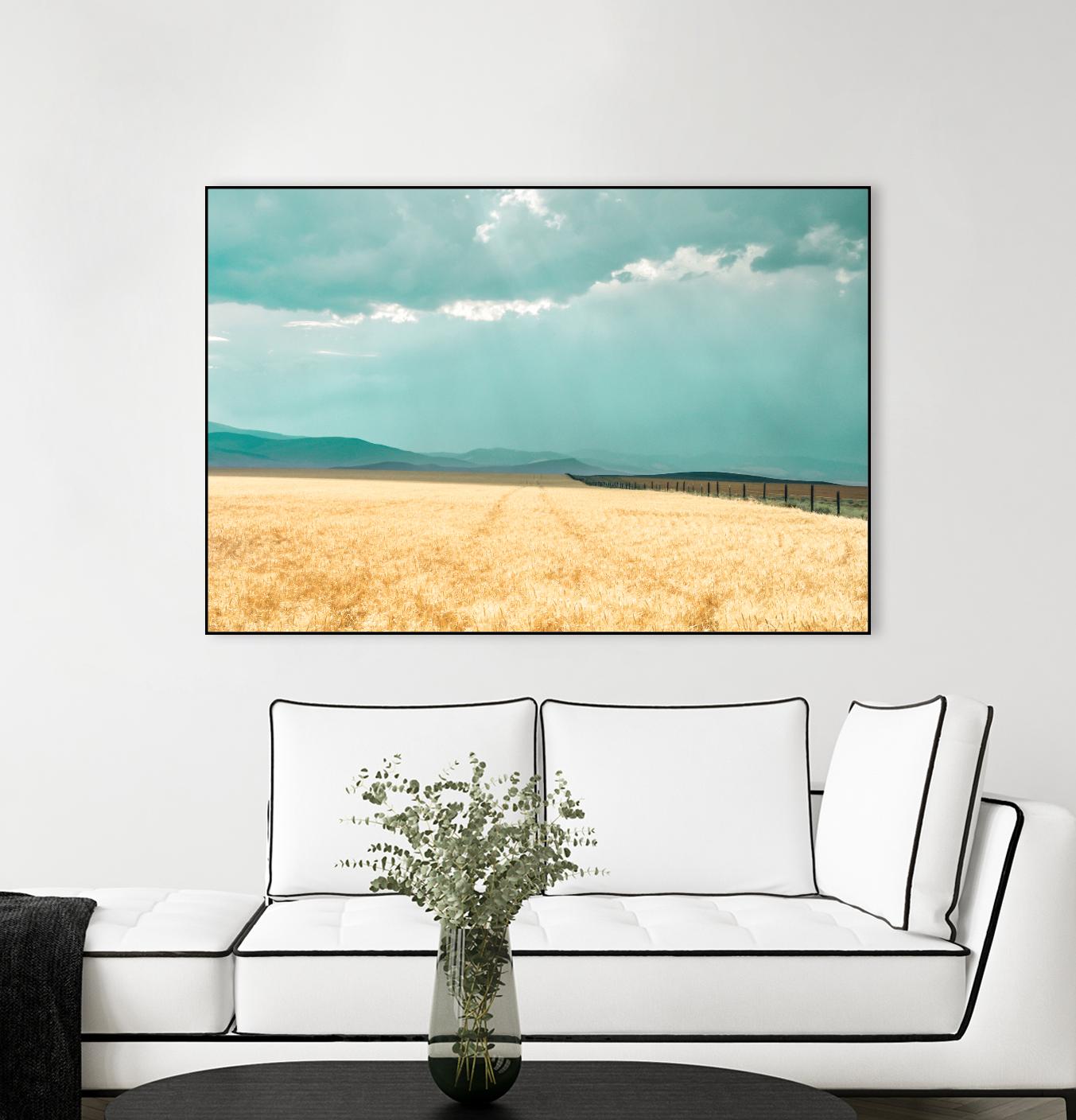 Harvest Shadow by Annie Bailey Art on GIANT ART - blue,beige landscapes, photography, farms, hills