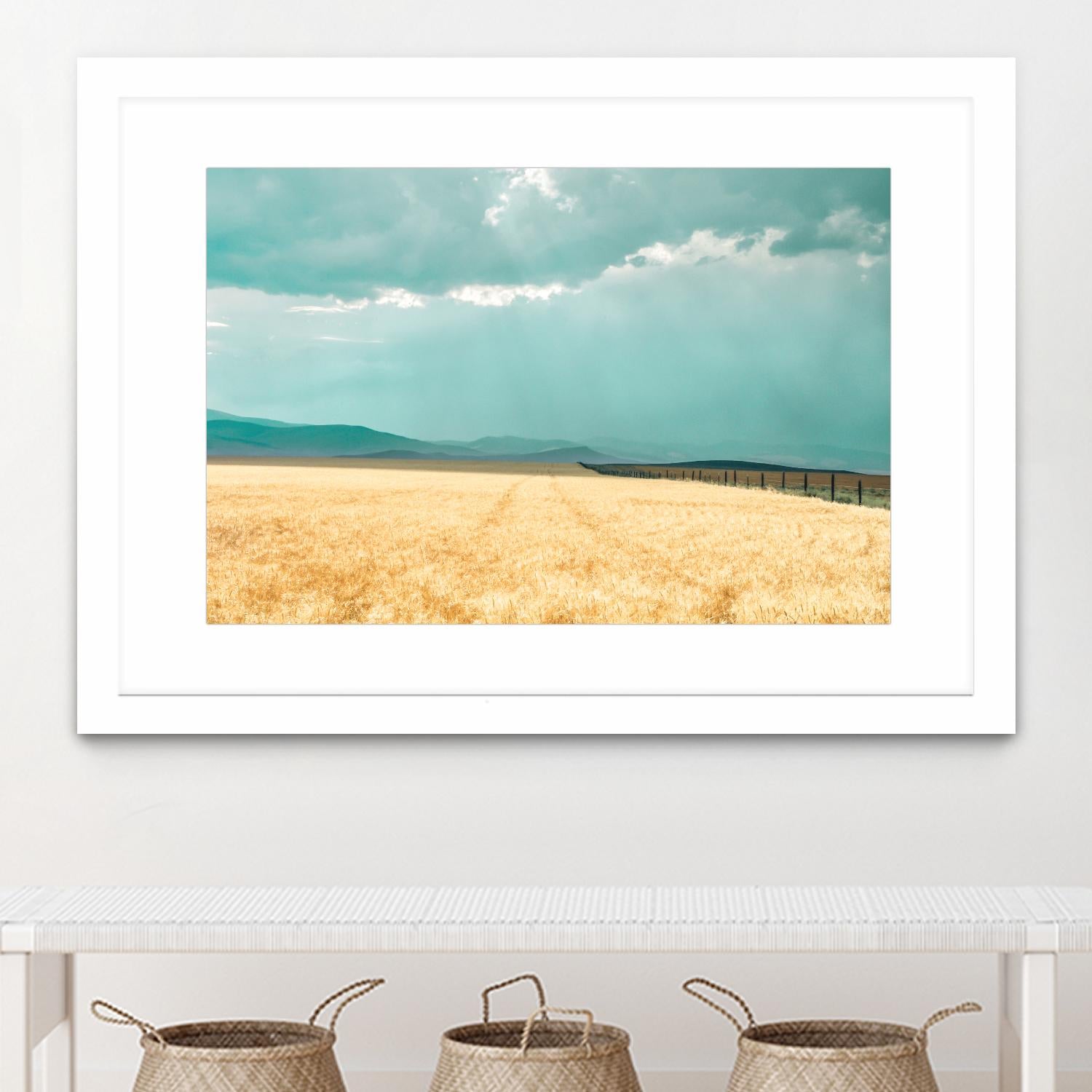 Harvest Shadow by Annie Bailey Art on GIANT ART - blue,beige landscapes, photography, farms, hills