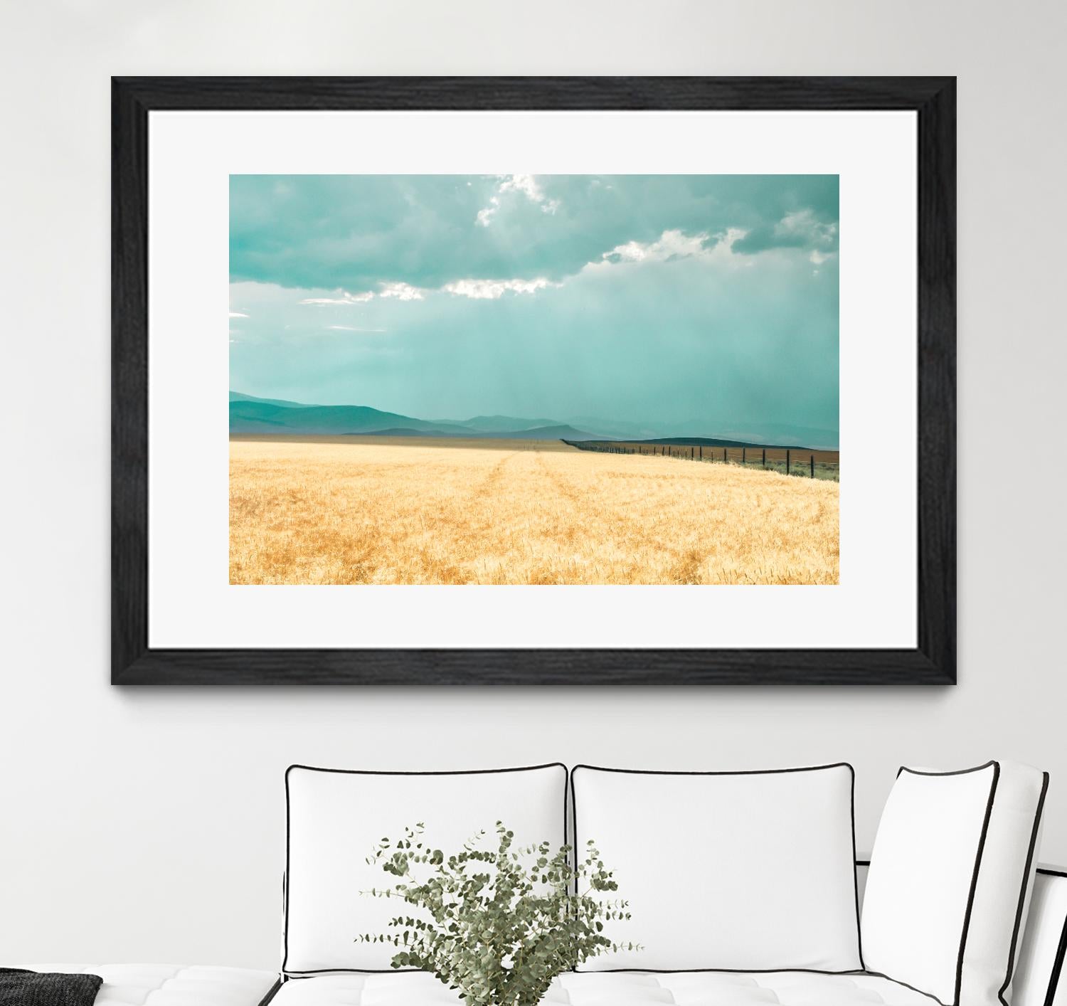 Harvest Shadow by Annie Bailey Art on GIANT ART - blue,beige landscapes, photography, farms, hills