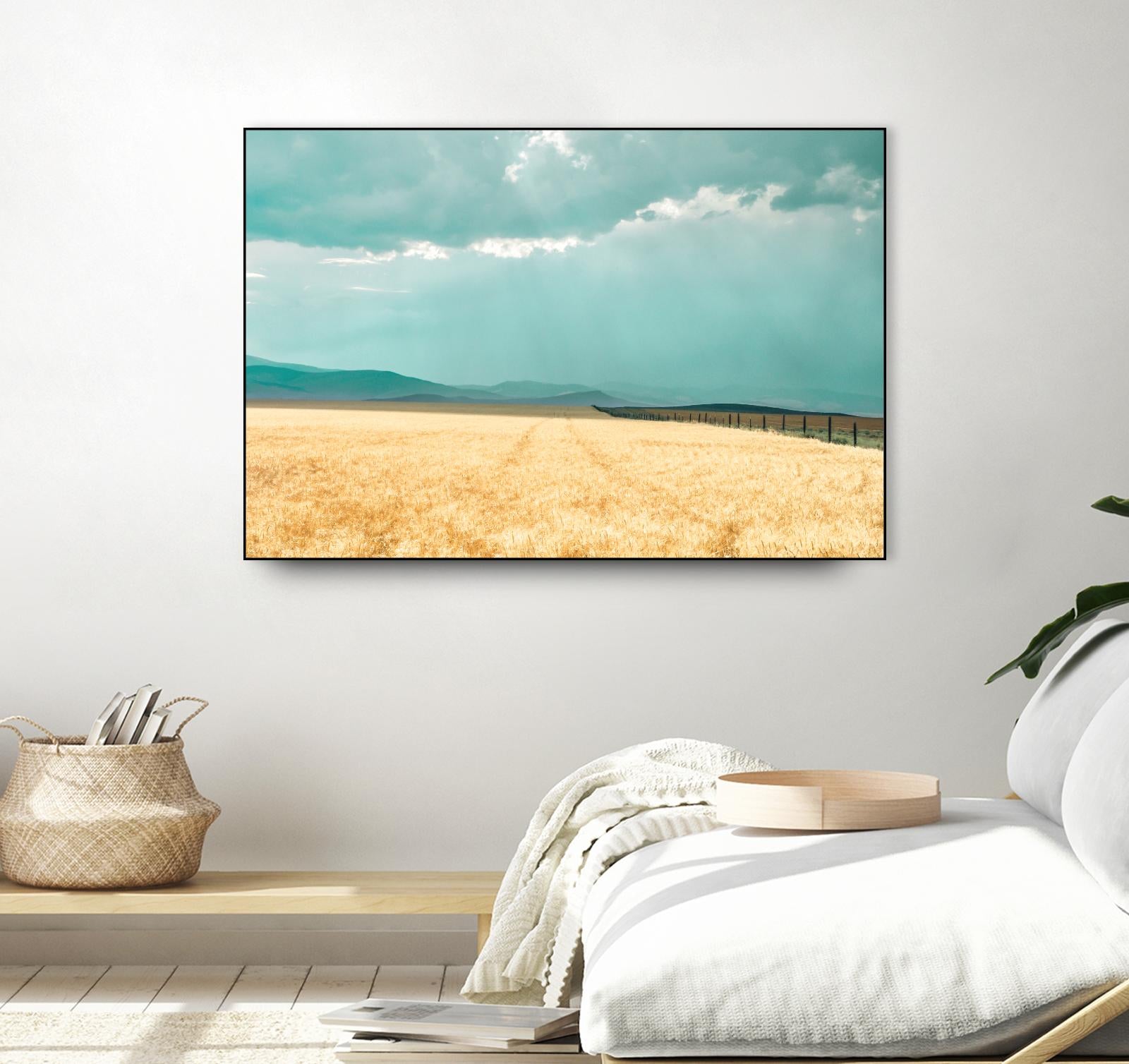 Harvest Shadow by Annie Bailey Art on GIANT ART - blue,beige landscapes, photography, farms, hills