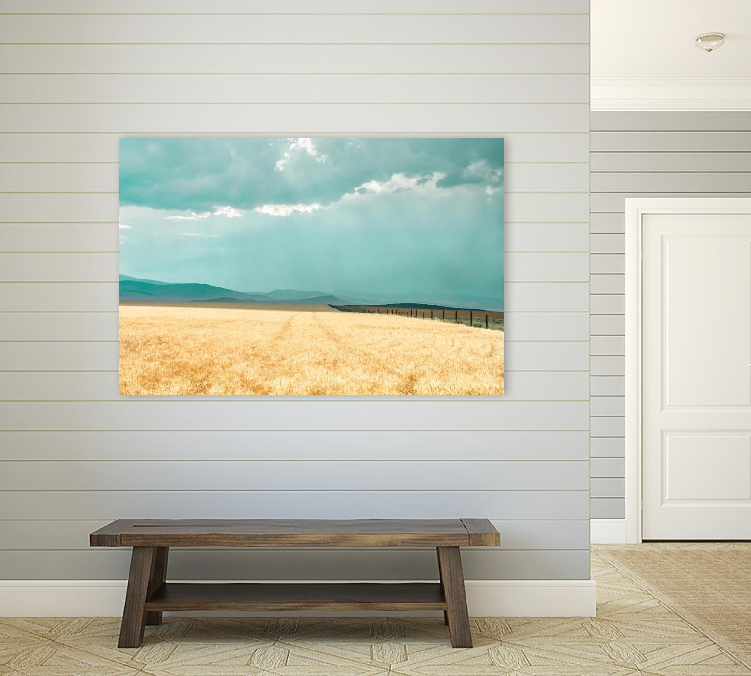 Harvest Shadow by Annie Bailey Art on GIANT ART - blue,beige landscapes, photography, farms, hills